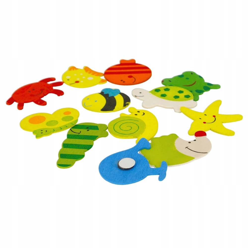 Magnesy drewniane Zwierzątka 12 vnt Starpak 528370