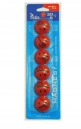 Magnesy raudona Tetis 30mm 6 vnt