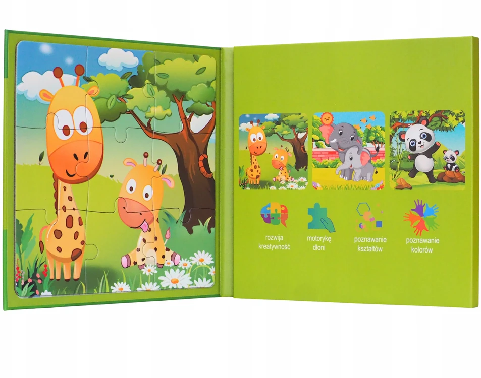 MAGNETINĖ DĖLĖS GYVŪNŲ ZOO QBI VAIKAMS LOGINĖ DOVANA LENKŲ KALBoje