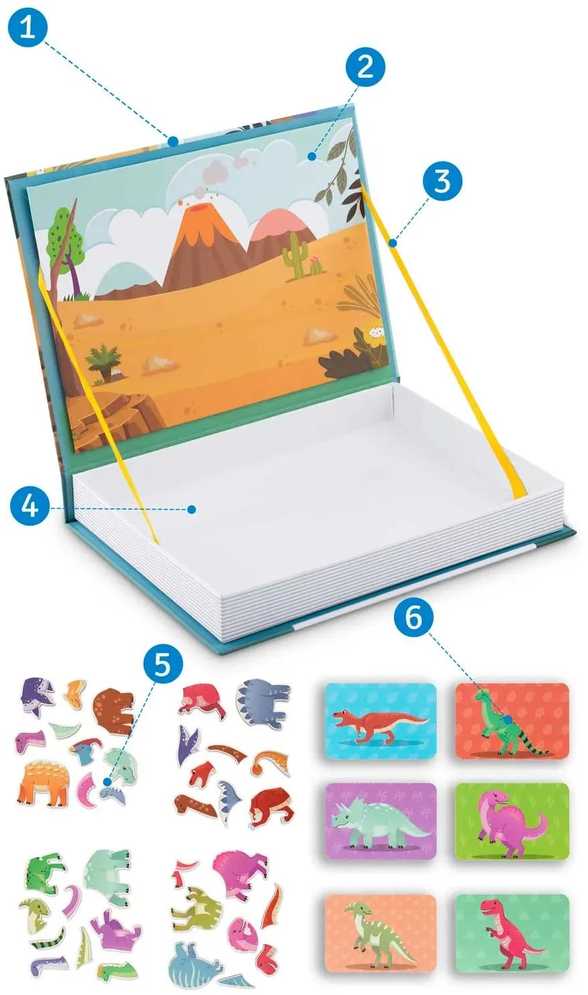 Ricokids Magnetinė knygelė-dėlionė Dinozaurai RK-770