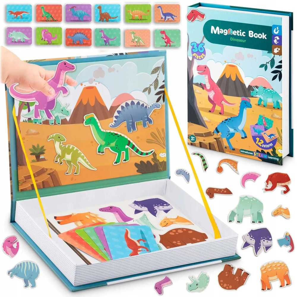 Ricokids Magnetinė knygelė-dėlionė Dinozaurai RK-770
