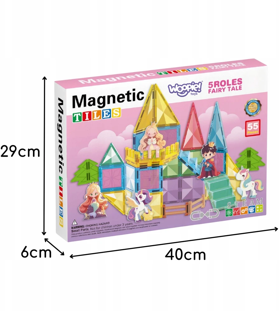 WOOPIE Magnetinis 3D Konstruktorius Pasakų Pilis 55vnt
