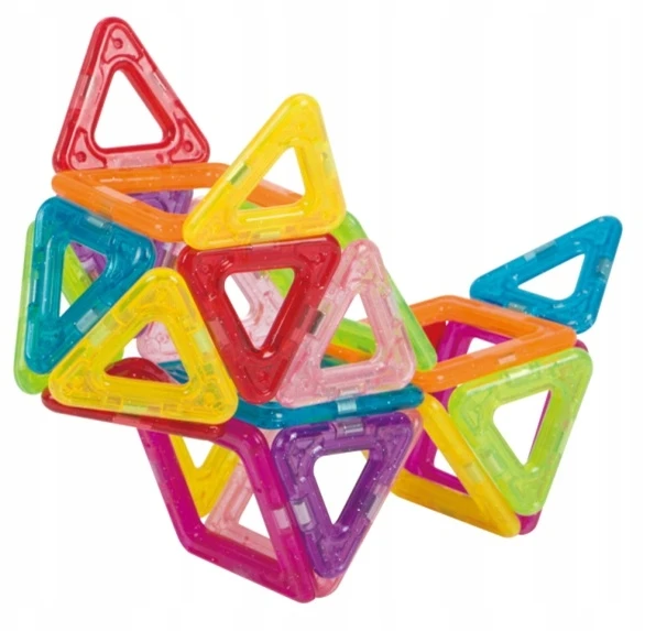 Magnetinės plytos su neodimio plokštelėmis 128 el rinkinys vaikams Click4Toys įvairiaspalvis
