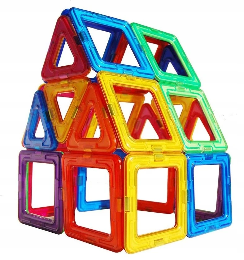 Magnetinės plytos su neodimio plokštelėmis 128 el rinkinys vaikams Click4Toys įvairiaspalvis