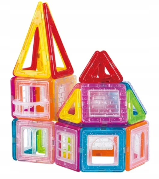 Magnetinės plytos su neodimio plokštelėmis 128 el rinkinys vaikams Click4Toys įvairiaspalvis