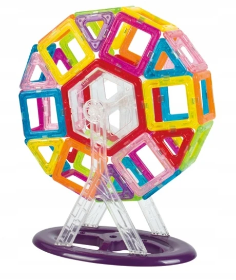 Magnetinės plytos su neodimio plokštelėmis 128 el rinkinys vaikams Click4Toys įvairiaspalvis
