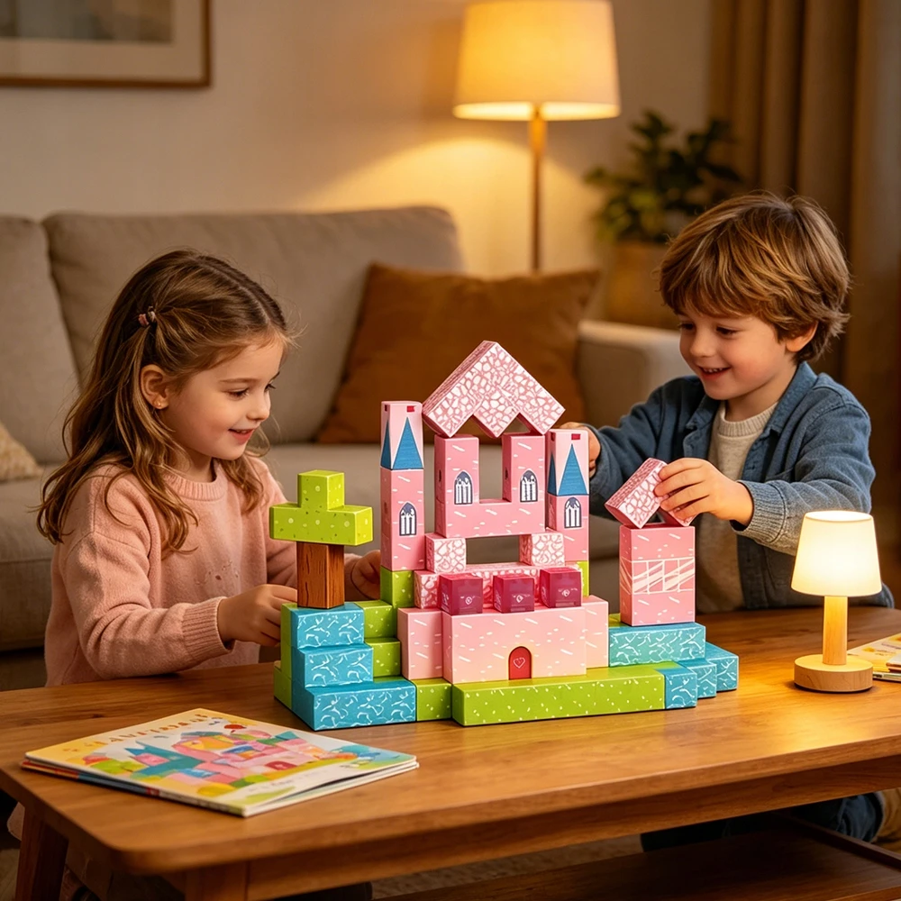 MAGNETINIAI BLOKAI 213 EL CASTLE MERGAITĖS KONSTRUKCIJOS KUBAS