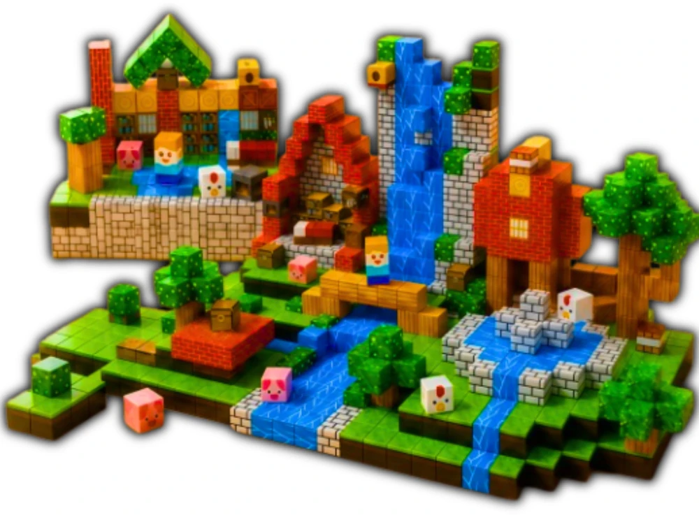 MAGNETINIAI BLOKAI 3D PIXEL CUBES 150 EL SET BOX DOVANŲ KLUOKAI