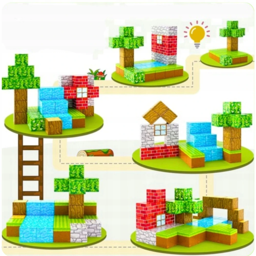 MAGNETINIAI BLOKAI 3D PIXEL CUBES 150 EL SET BOX DOVANŲ KLUOKAI