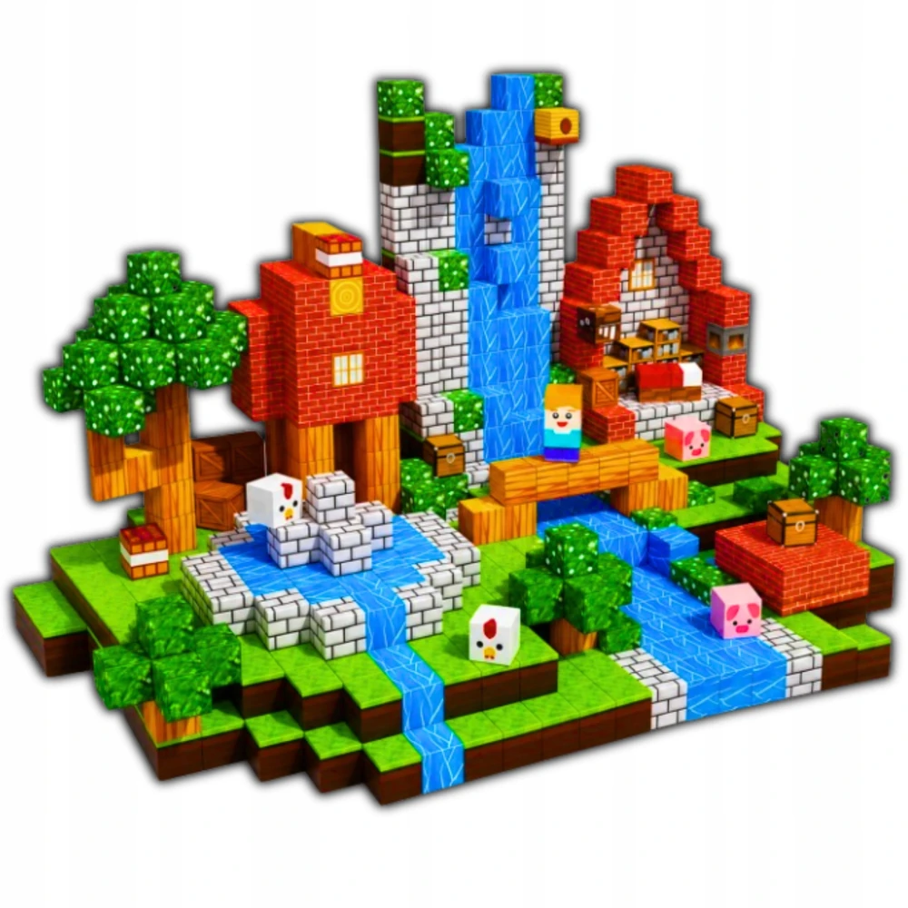 MAGNETINIAI BLOKAI 3D PIXEL CUBES 150 EL SET BOX DOVANŲ KLUOKAI