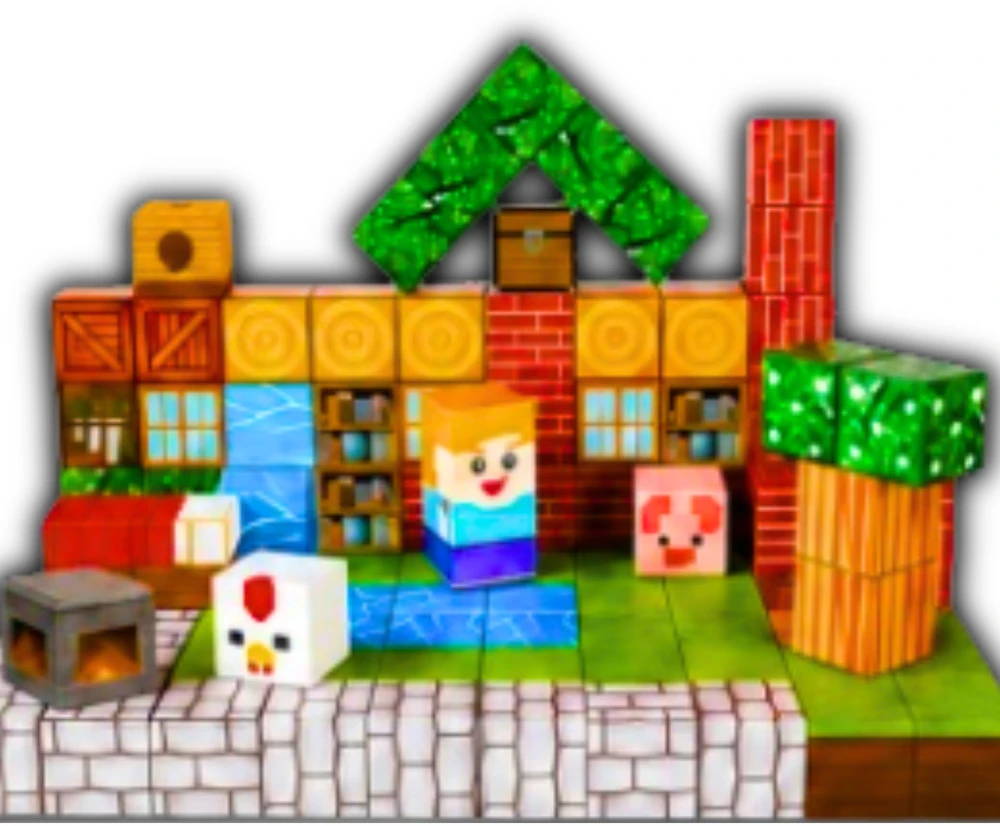 MAGNETINIAI BLOKAI 3D PIXEL CUBES 150 EL SET BOX DOVANŲ KLUOKAI