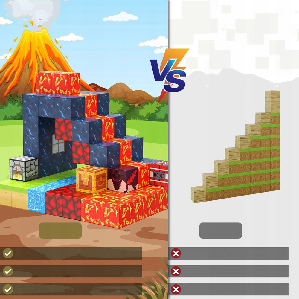 MAGNETINIAI BLOKAI KUBAI 3D PIXELS LAIKOMASIS RINKINYS VAIKAMS
