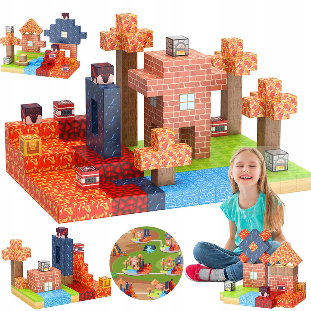 MAGNETINIAI BLOKAI KUBAI 3D PIXELS LAIKOMASIS RINKINYS VAIKAMS
