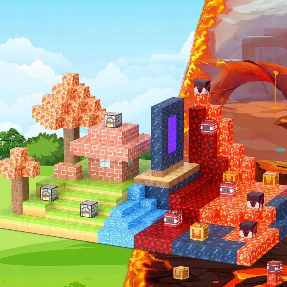 MAGNETINIAI BLOKAI KUBAI 3D PIXELS LAIKOMASIS RINKINYS VAIKAMS