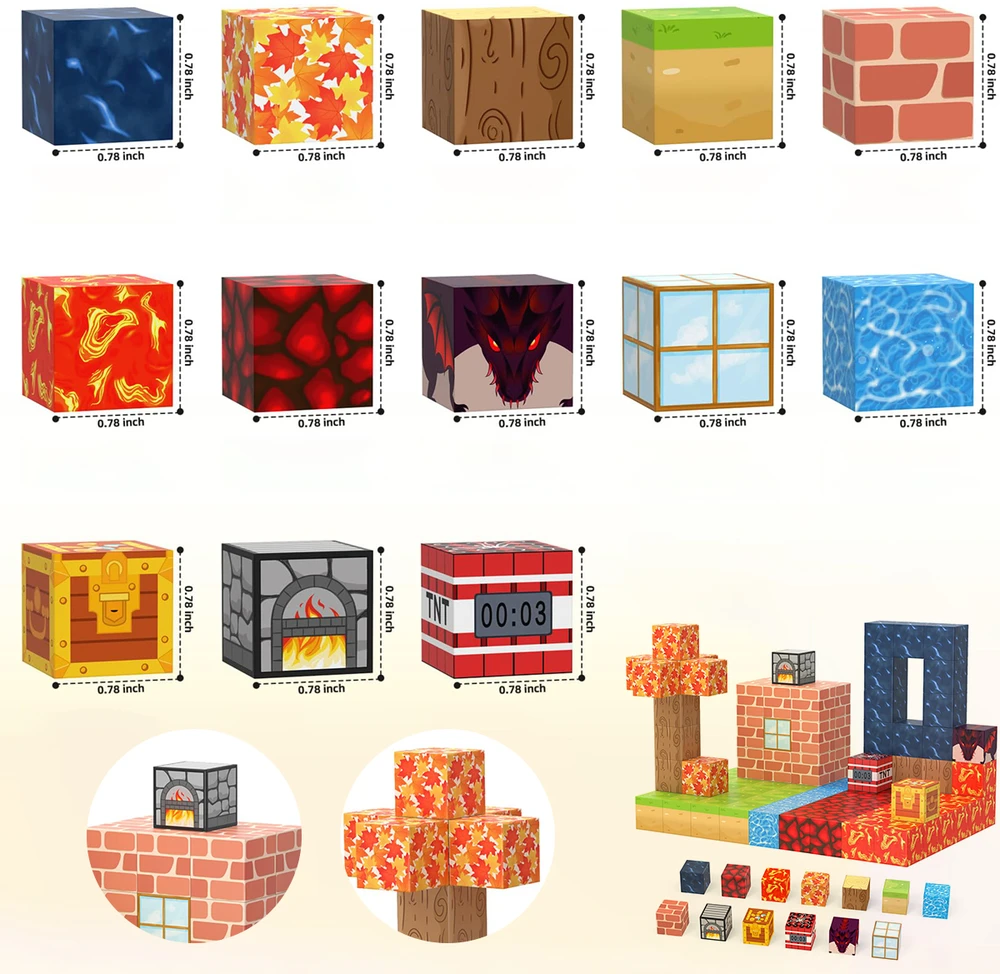 MAGNETINIAI BLOKAI KUBAI 3D PIXELS LAIKOMASIS RINKINYS VAIKAMS
