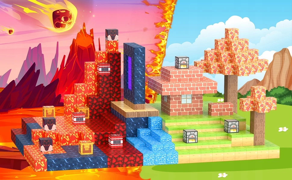 MAGNETINIAI BLOKAI KUBAI 3D PIXELS LAIKOMASIS RINKINYS VAIKAMS