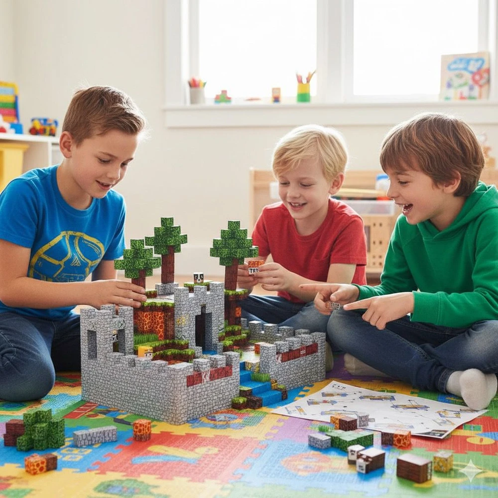 MAGNETINIAI BLOKAI MINECRAFT PREMIUM STYLE RINKINYS po 100 vnt.