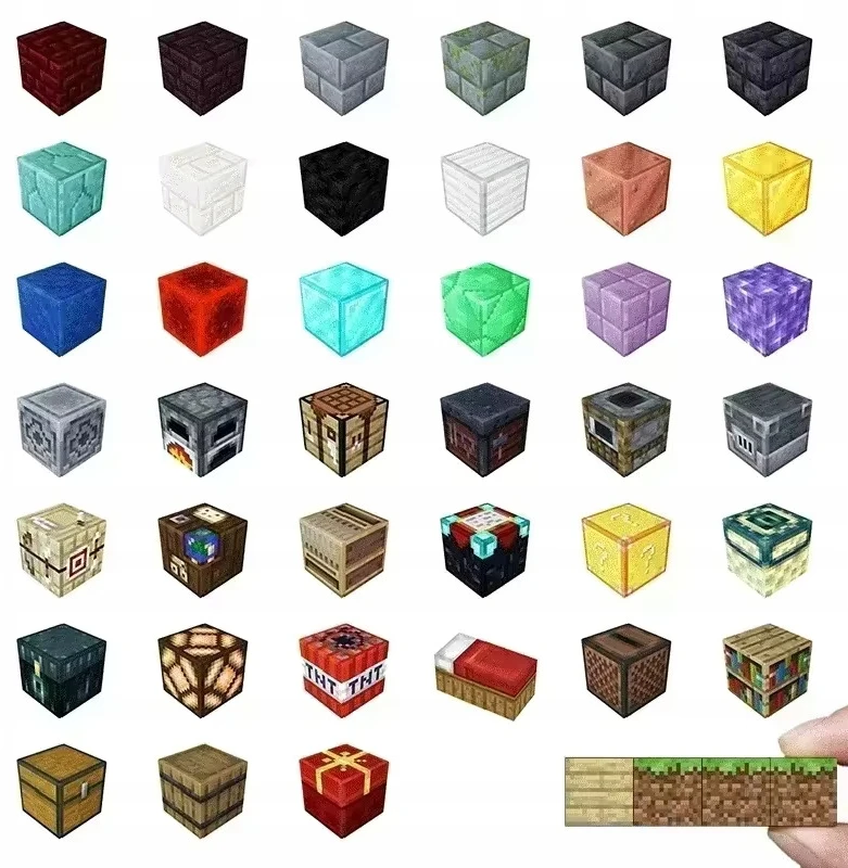 MAGNETINIAI BLOKAI MIX MINECRAFT 200 ELEMENTS RINKINYS KUBŲ BLOKAI