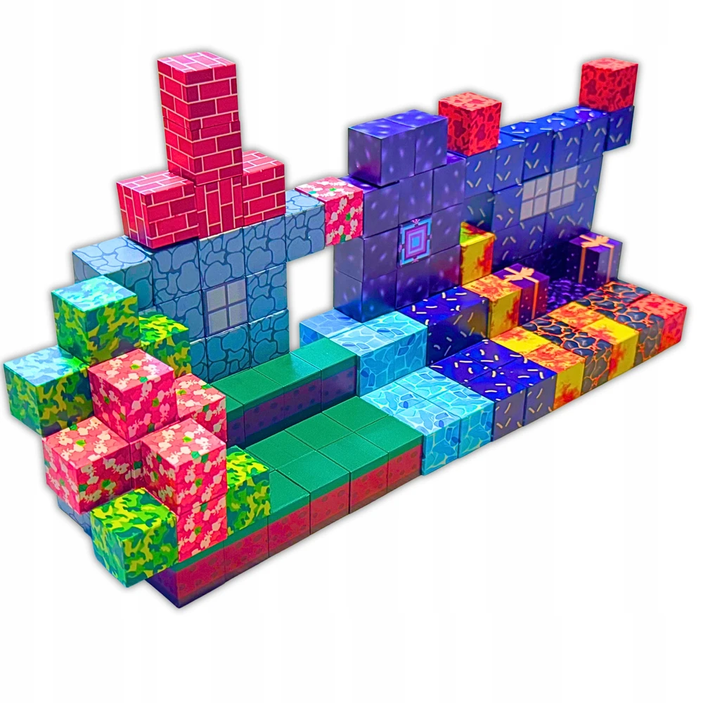 Magnetiniai konstruktoriai vaikams, 147 el., kvadratinės kaladėlės, 3D pikseliai
