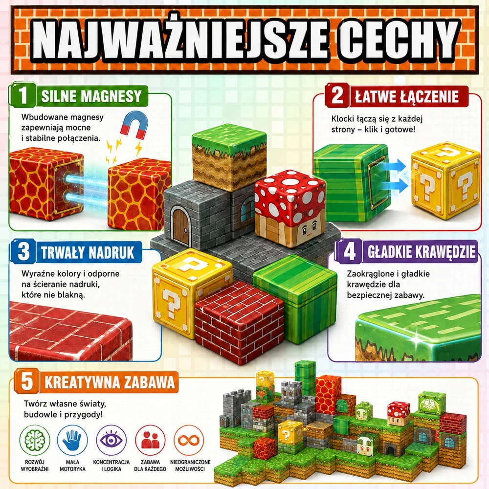 Magnetiniai blokeliai 200 vnt pikselių 3D nuotykis vaikams nuo 3 metų