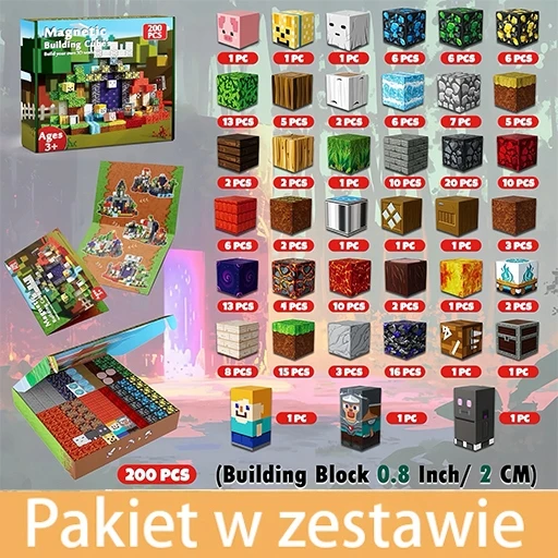 MAGNETINIAI KALULAI 200 vnt KUBAI Dizaino Dovana VAIKAMS