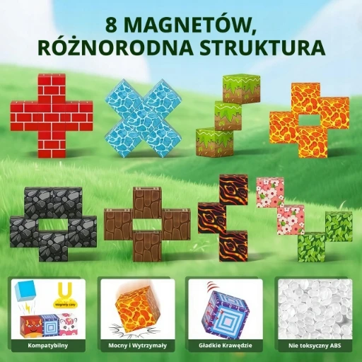 MAGNETINIAI KALULAI 208 vnt. KUBAI Dizaino dovana VAIKAMS