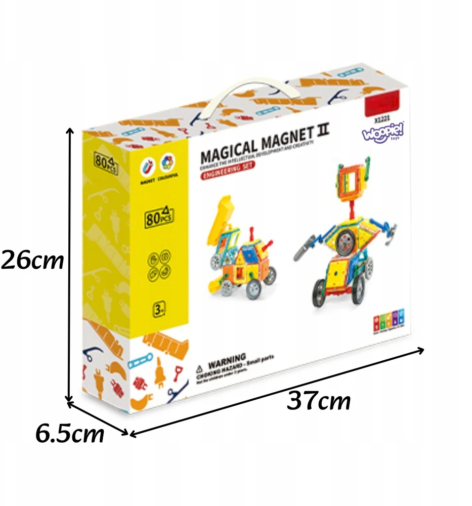 Magnetinis konstruktorius WOOPIE 3D transporto priemonių rinkinys