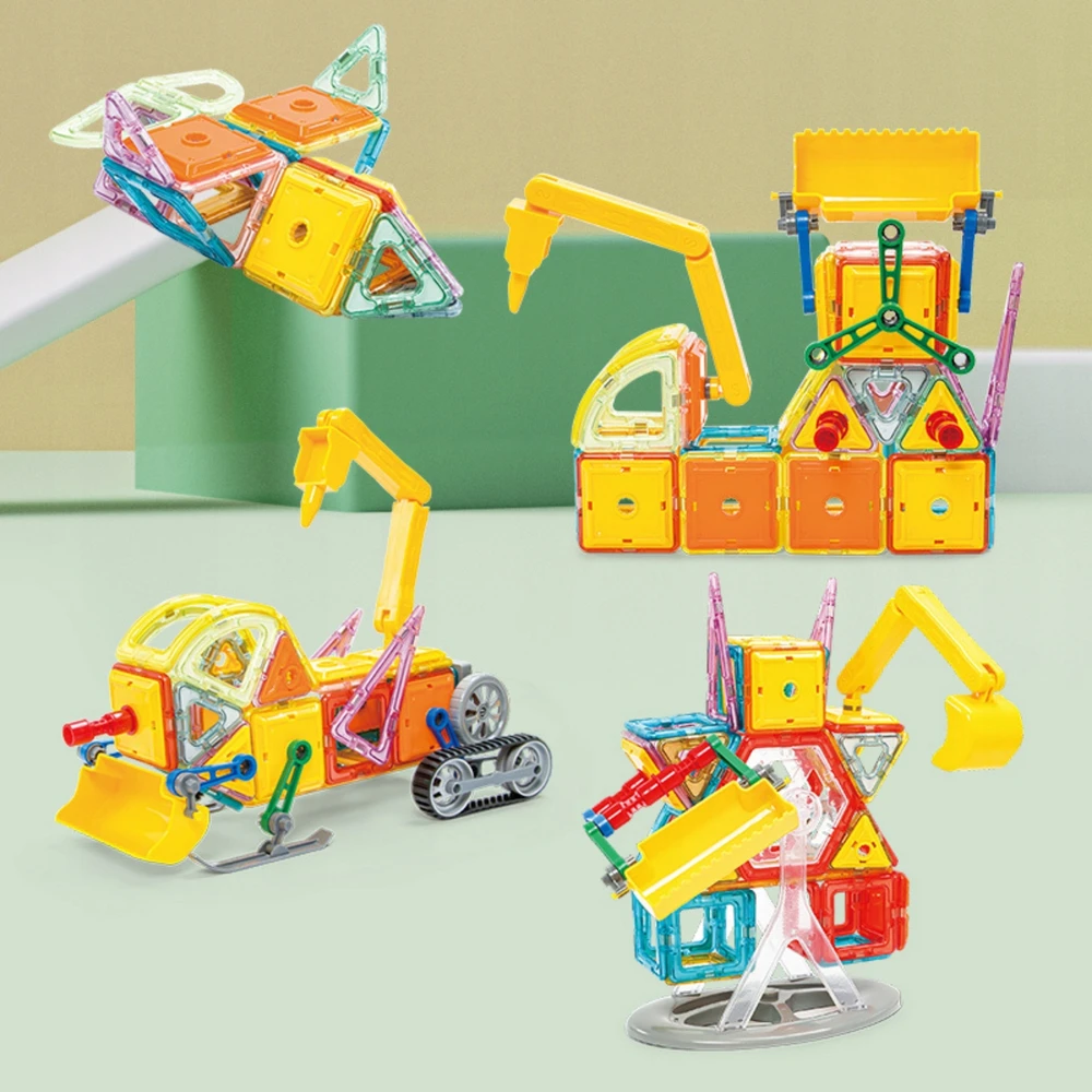 Magnetinis konstruktorius WOOPIE 3D transporto priemonių rinkinys
