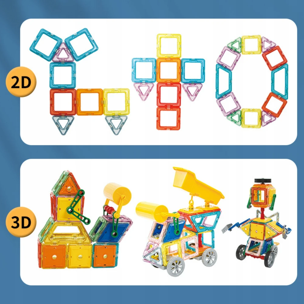 Magnetinis konstruktorius WOOPIE 3D transporto priemonių rinkinys