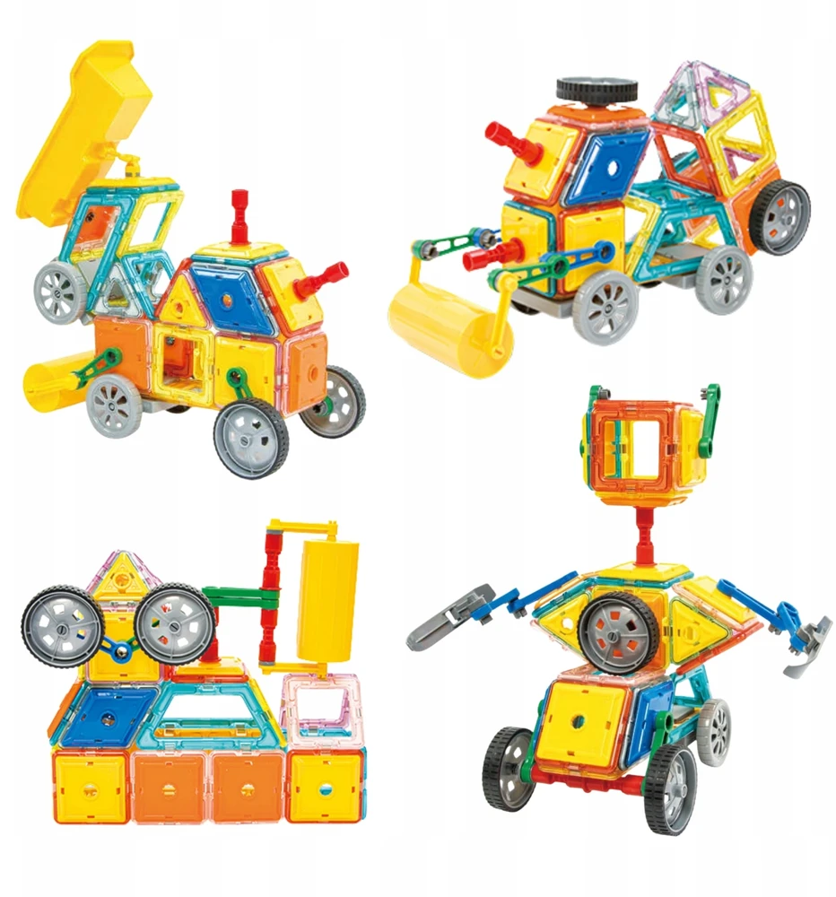 Magnetinis konstruktorius WOOPIE 3D transporto priemonių rinkinys