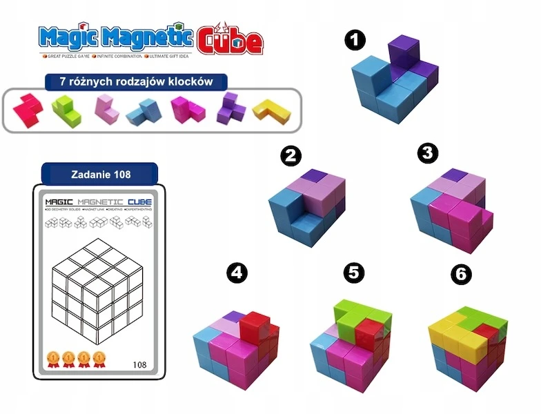X Bida Magnetinis konstruktorius Magic Magnetic Cubes 28 el.