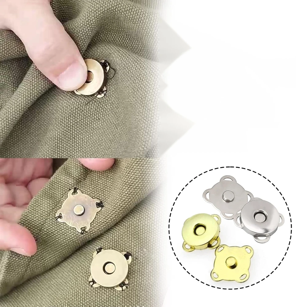MAGNETINIAI MYGTUKAI 20 PORŲ 14 MM SIUVIMO SLĖGIO METALO PRIEDAI