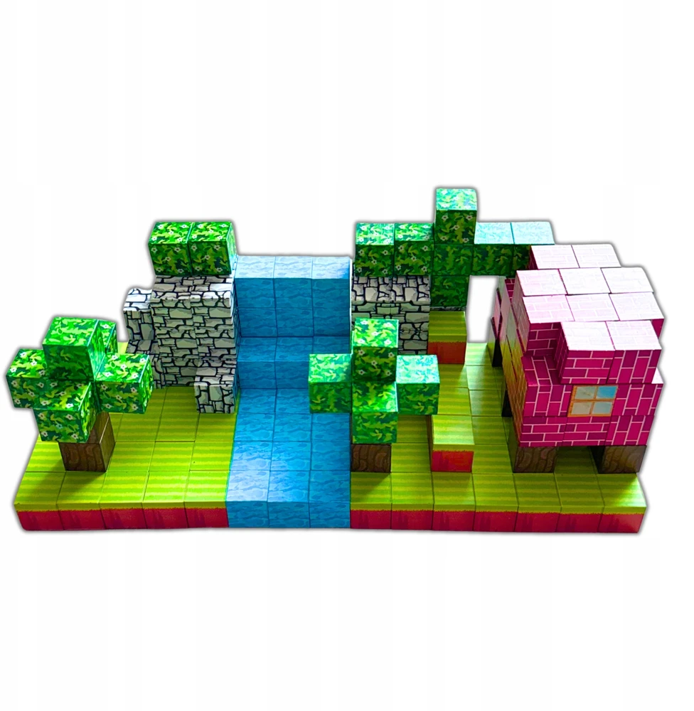 Magnetiniai statybiniai blokai, 208 vienetai, 3D statybiniai blokai, kubeliai, pikselių rinkinys