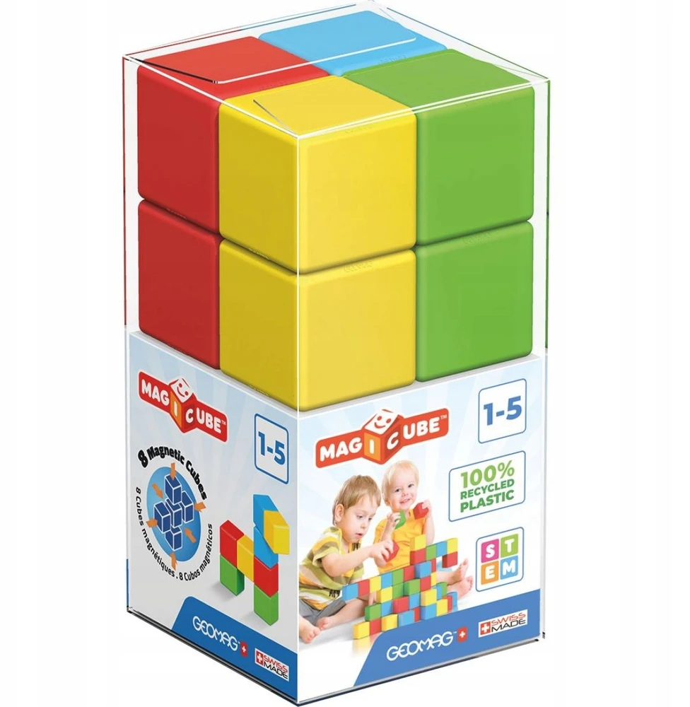 Trefl Geomag MagiCube Žalias Line neodimio magnetinis žaislas 8 vnt Multi spalvos