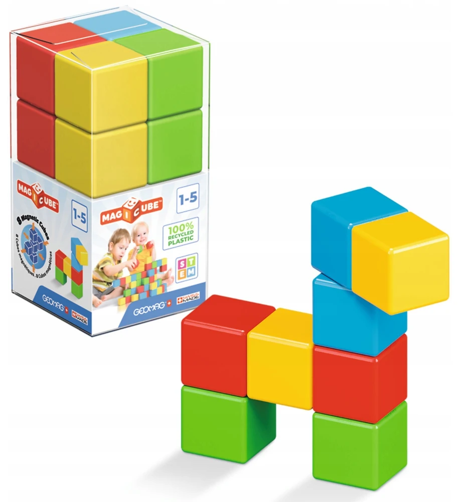 Trefl Geomag MagiCube Žalias Line neodimio magnetinis žaislas 8 vnt Multi spalvos