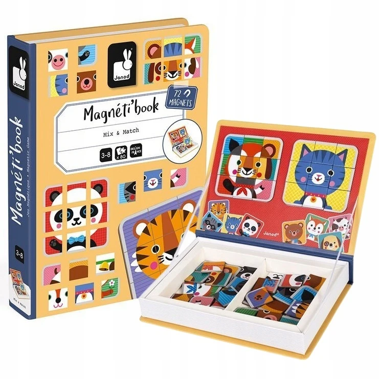 Janod Magnetibook gyvūnų dėlionės