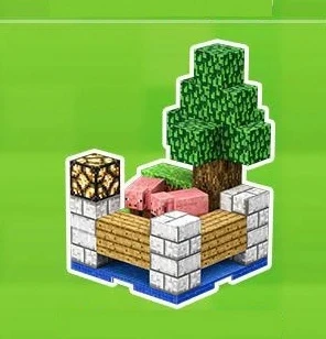 Magnetinis pagrindas, Minecraft blokelių pagrindas – žolė, samanos ir akmuo
