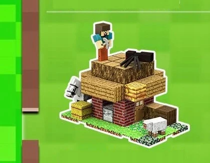 Magnetinis pagrindas, Minecraft blokelių pagrindas – žolė, samanos ir akmuo