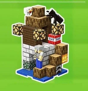 Magnetinis pagrindas, Minecraft blokelių pagrindas – žolė, samanos ir akmuo