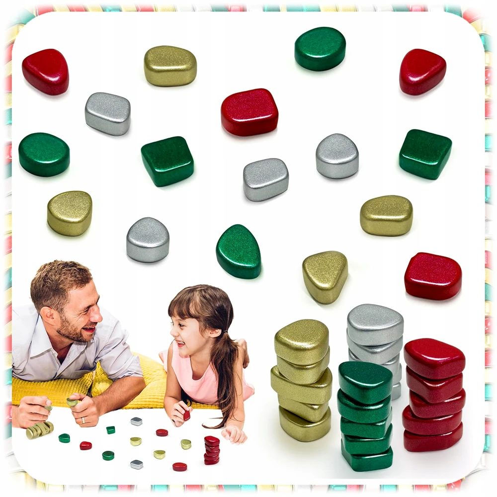 MAGNETINIS STRATEGINIS LOGINIS ŽAIDIMAS SPALVOTI AKMENYS DIDELIS RINKINYS 40 EL