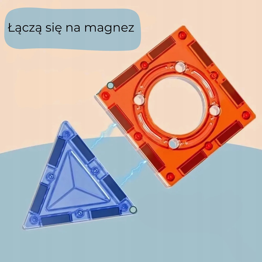 Magnetinis konstruktorius 3D rinkinys su kamuoliukų trasa Woopie 113vnt