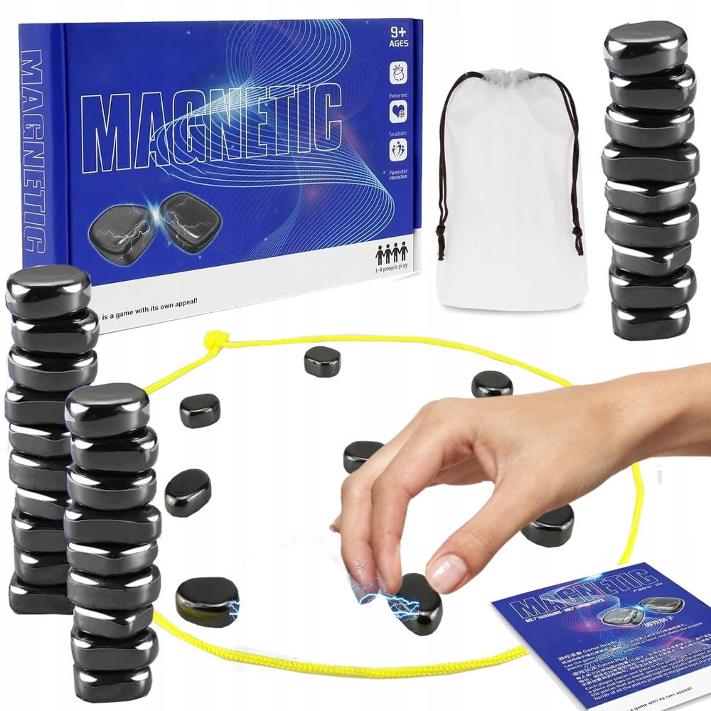 MAGNETINIŲ AKMENŲ ŽAIDIMAS 60 vnt. STRATEGINIS UGDYMO ŠAMATŲ ŽAIDIMO RINKINYS