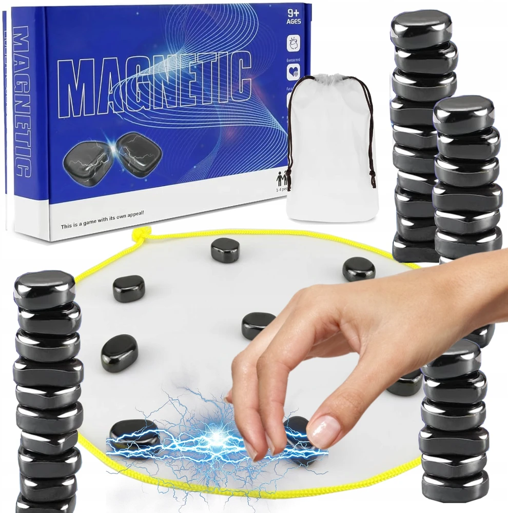 MAGNETINIŲ AKMENŲ ŽAIDIMAS 60 vnt. STRATEGINIS UGDYMO ŠAMATŲ ŽAIDIMO RINKINYS