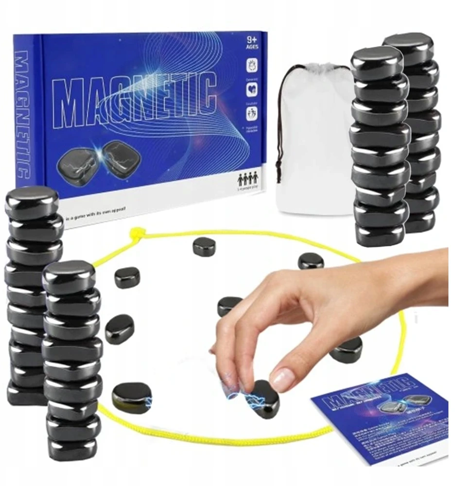 MAGNETINIŲ AKMENŲ ŽAIDIMAS 60 vnt, STRATEGINIS UGDOMASIS MAGNETINIS RINKINYS XXL