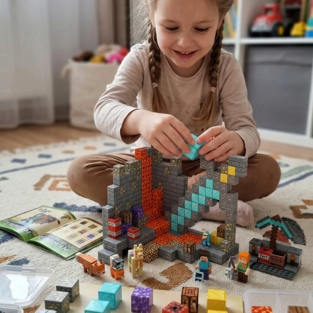 Magnetinių blokelių rinkinys Kubeliai 268 vnt. 3D + 8 žmonėms NEMOKAMA dovana
