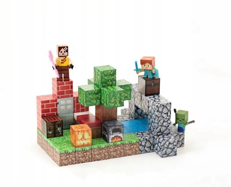 Magnetinių blokelių VAIKŲ kubelių rinkinys 3D+200+ žmonių dovanų DĖŽUTĖ