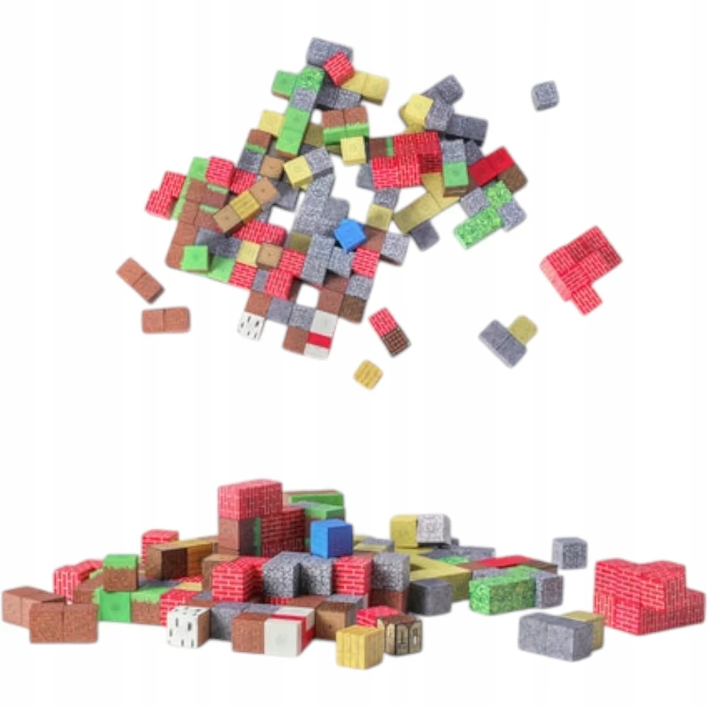 Magnetiniai konstruktoriai vaikams, 100 el., kubeliai su 6 figūrėlėmis, 3D rinkinys