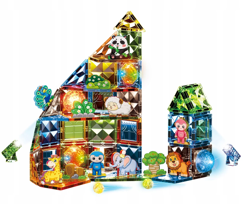 Magnėtinių kaladėlių rinkinys Click4toys, įvairių spalvų