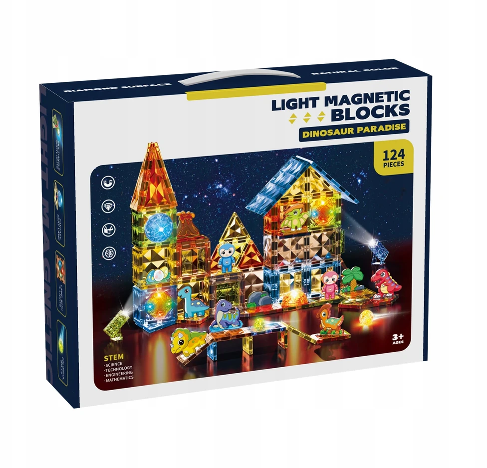 Magnėtinių kaladėlių rinkinys Click4toys, įvairių spalvų