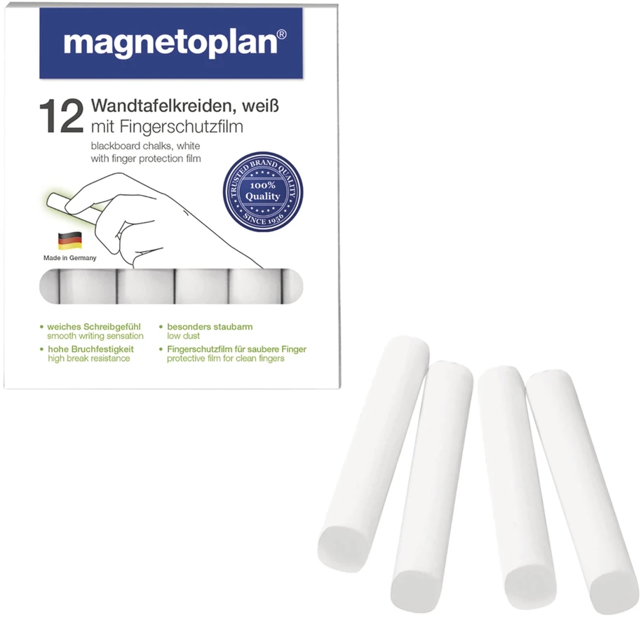 Magnetoplan Apvali baltos lentos kreida, 12 vnt. MAGN12307